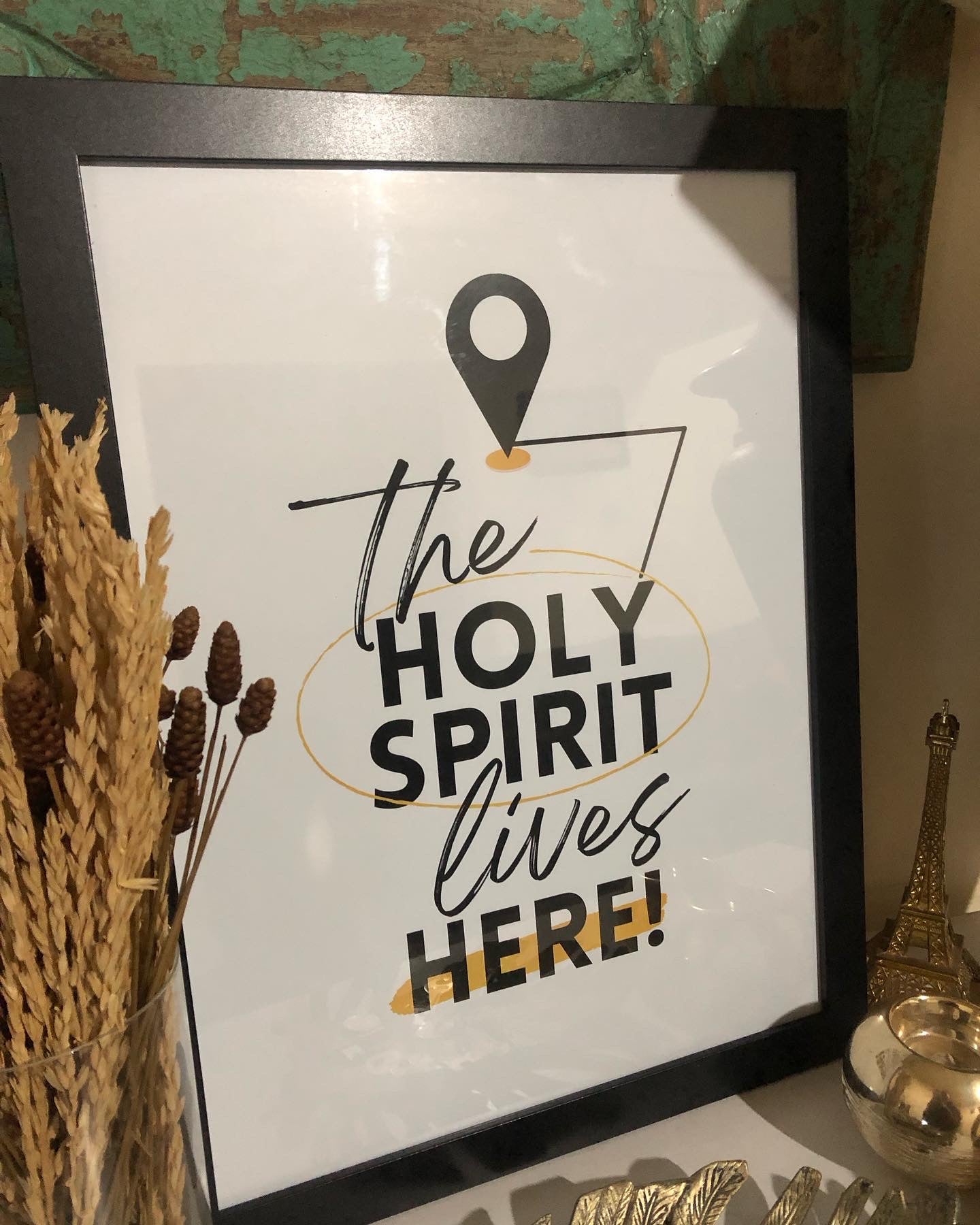 ‘The Holy Spirit lives here’ Wall Frame