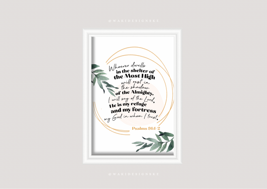 ‘Ps.91:1-2’ Wall Frame