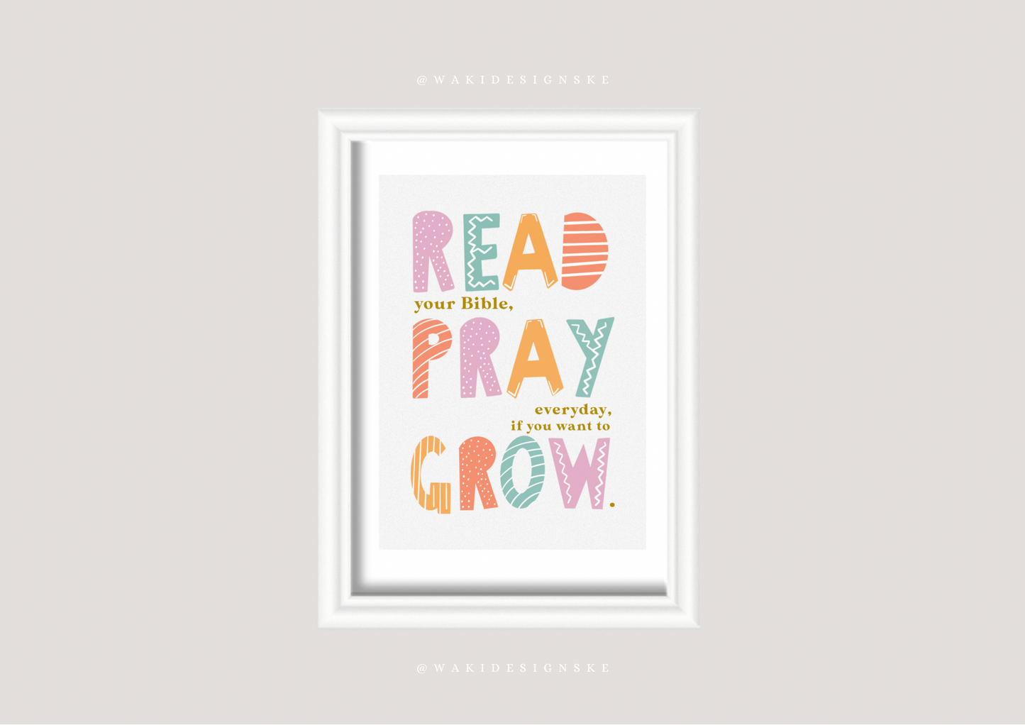 ‘Read, Pray, Grow’ Wall Frame