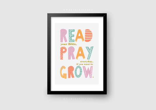 ‘Read, Pray, Grow’ Wall Frame